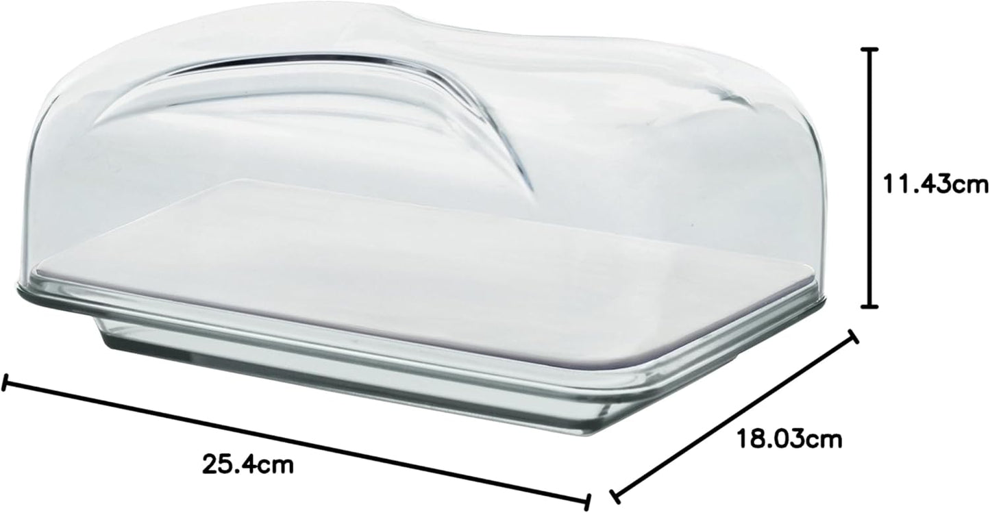 Rechteckige Käseglocke Gocce, 25.1L x 17.8B cm Transparent