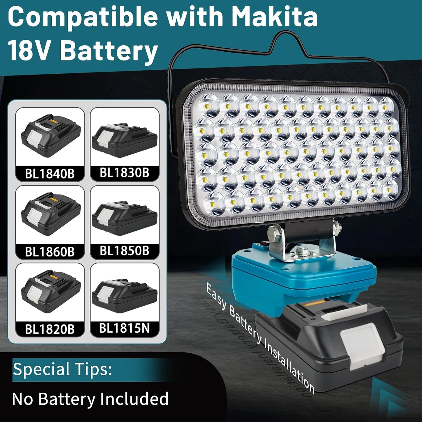 Kabellose LED-Arbeitsleuchte, 174w für Makita