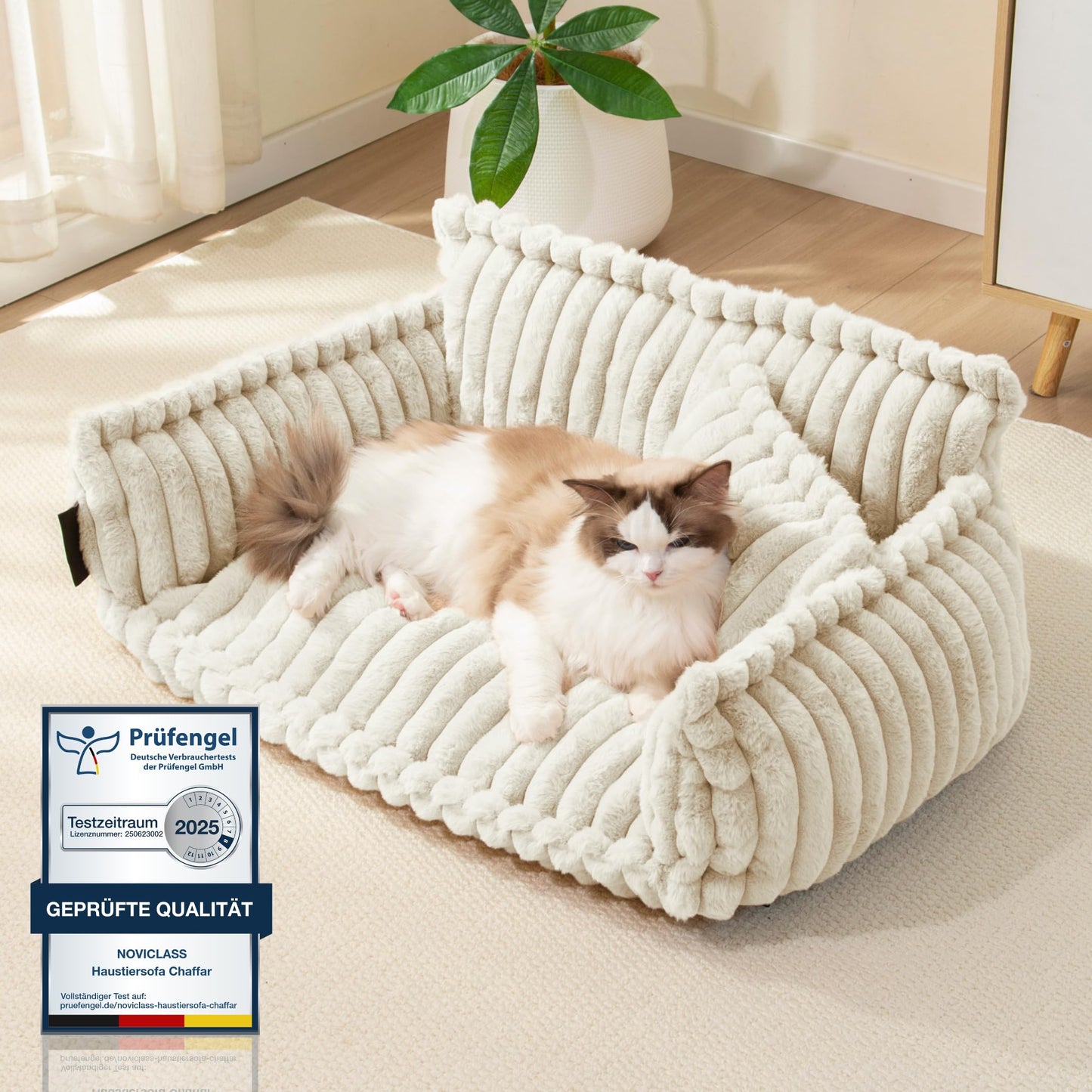Katzen- und Hundesofa, Creme M (80cm)