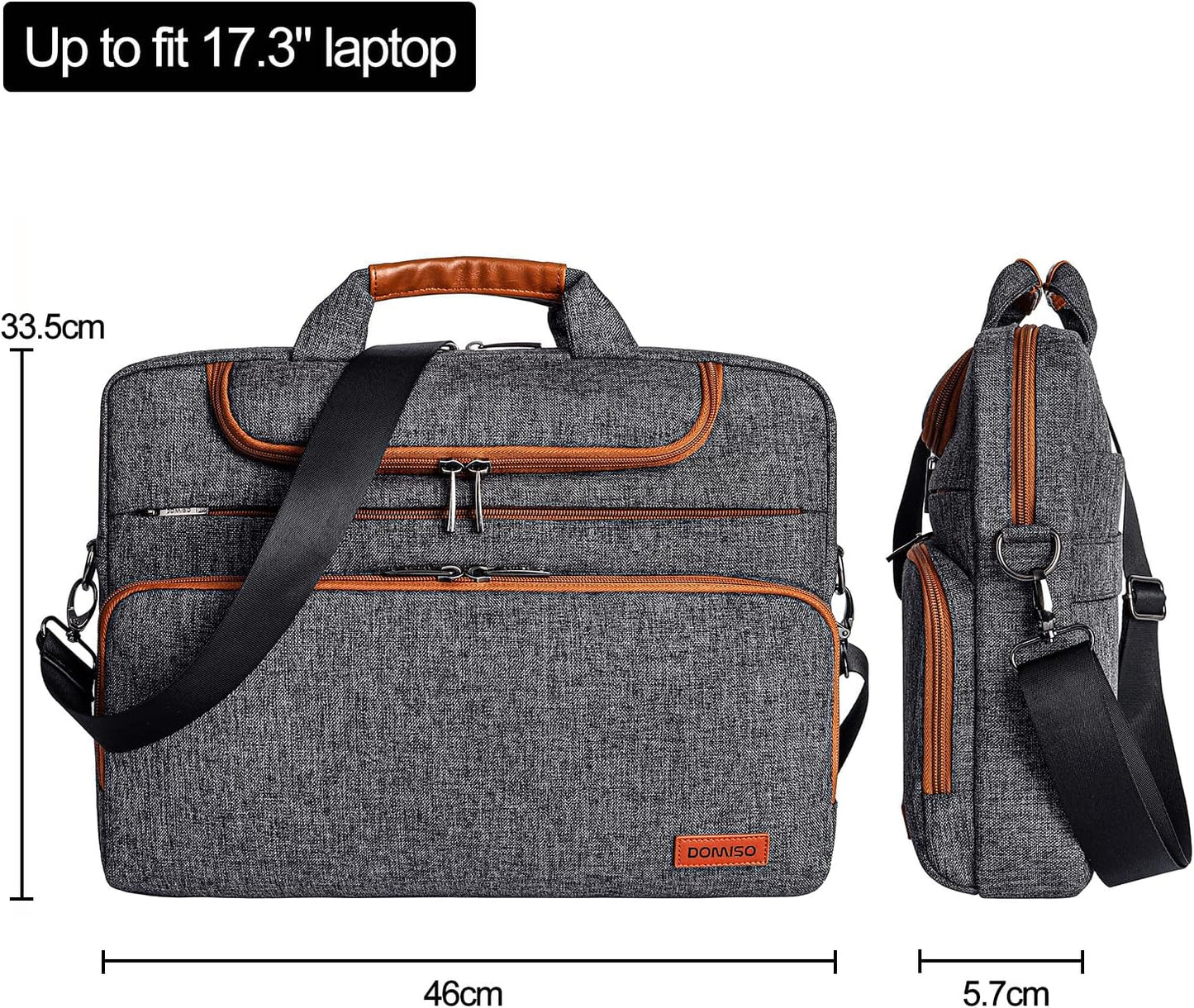Wasserdichte Laptoptasche, 17 - 17,3 Zoll Dunkelgrau