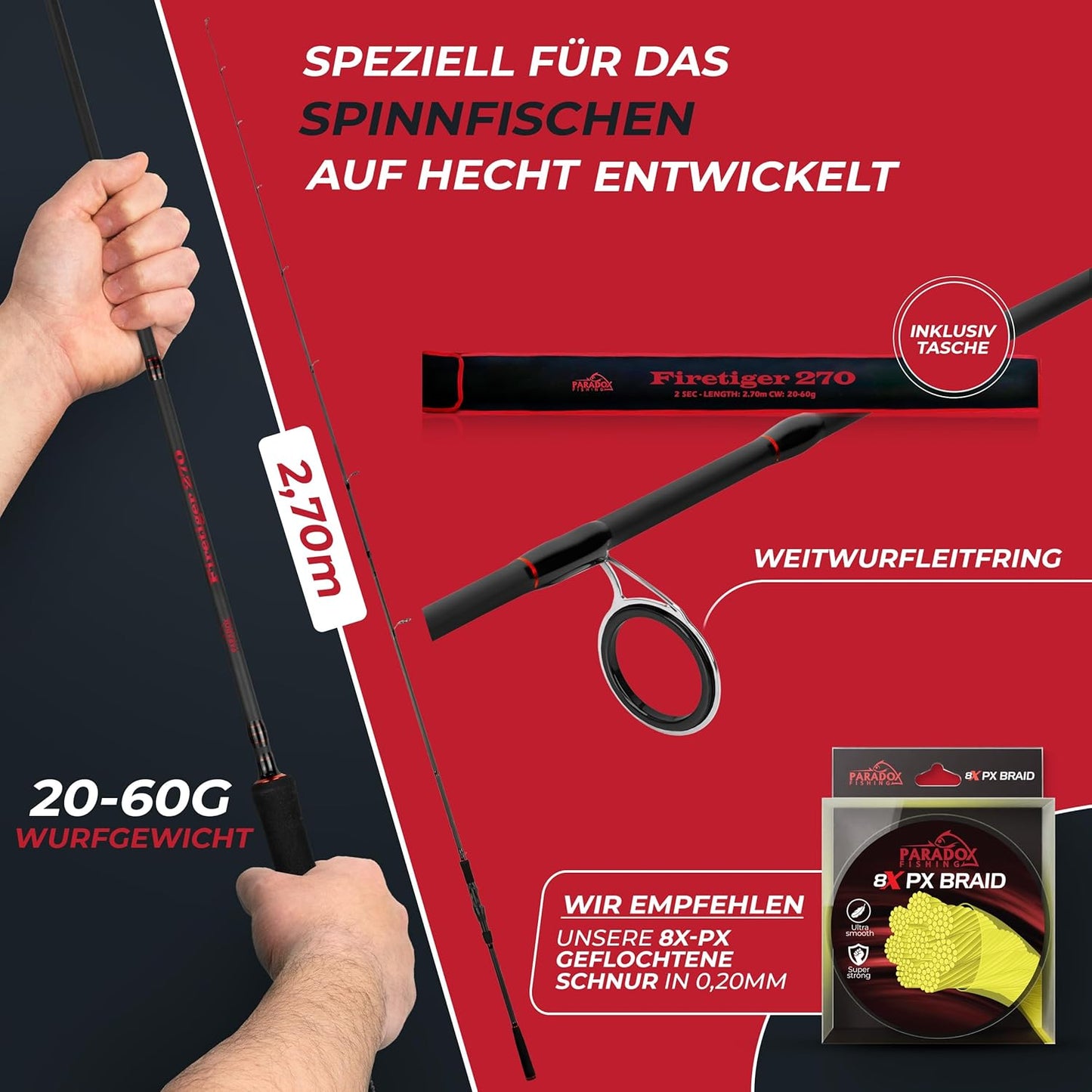 Spinnrute, 2,7m 20-60g / Rute