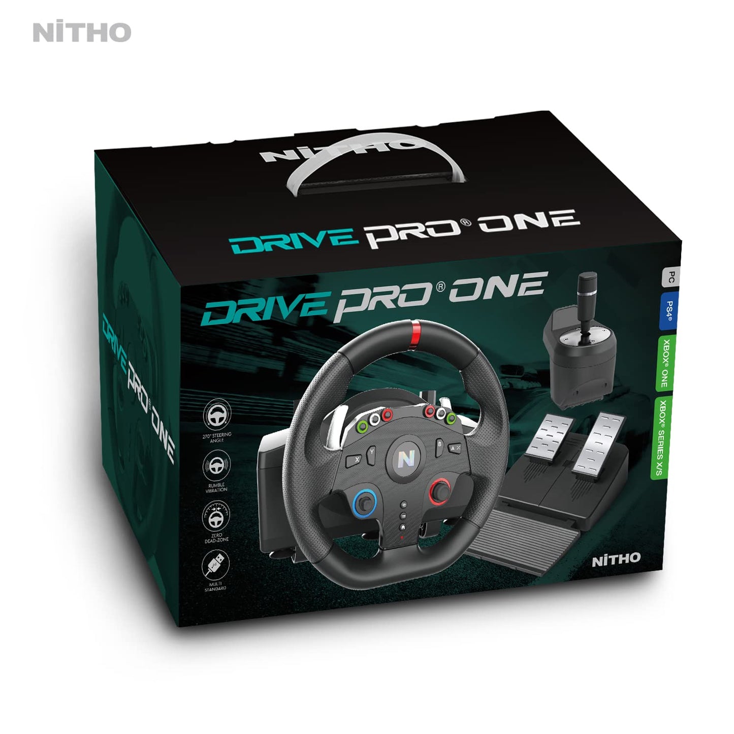 Drive Pro One Gaming-Lenkrad mit Pedalen & Schalthebel, Drive Pro ONE