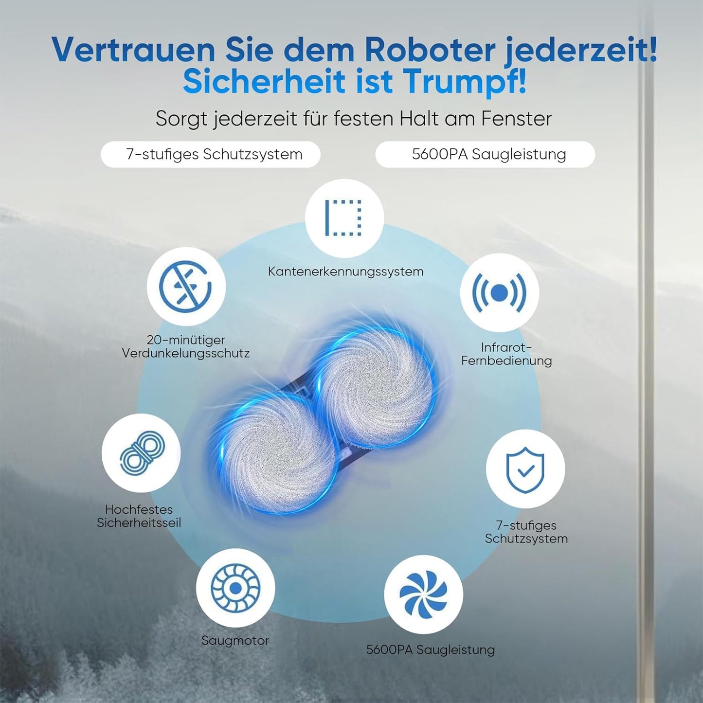 Fensterputzroboter mit intelligenter Navigation