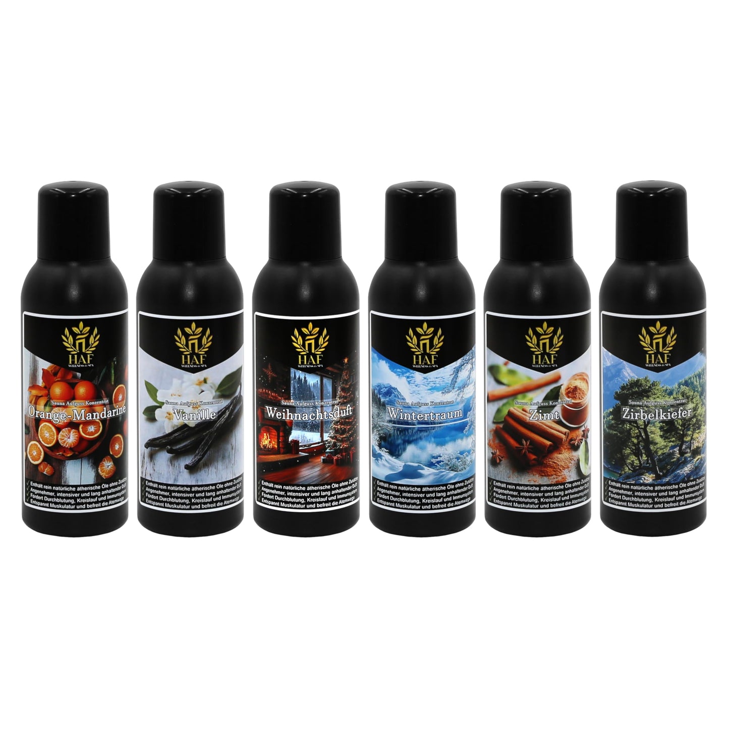 6er-Set Saunaaufguss Weihnachtszauber, 6 x 250 ml Weihnachtszauber