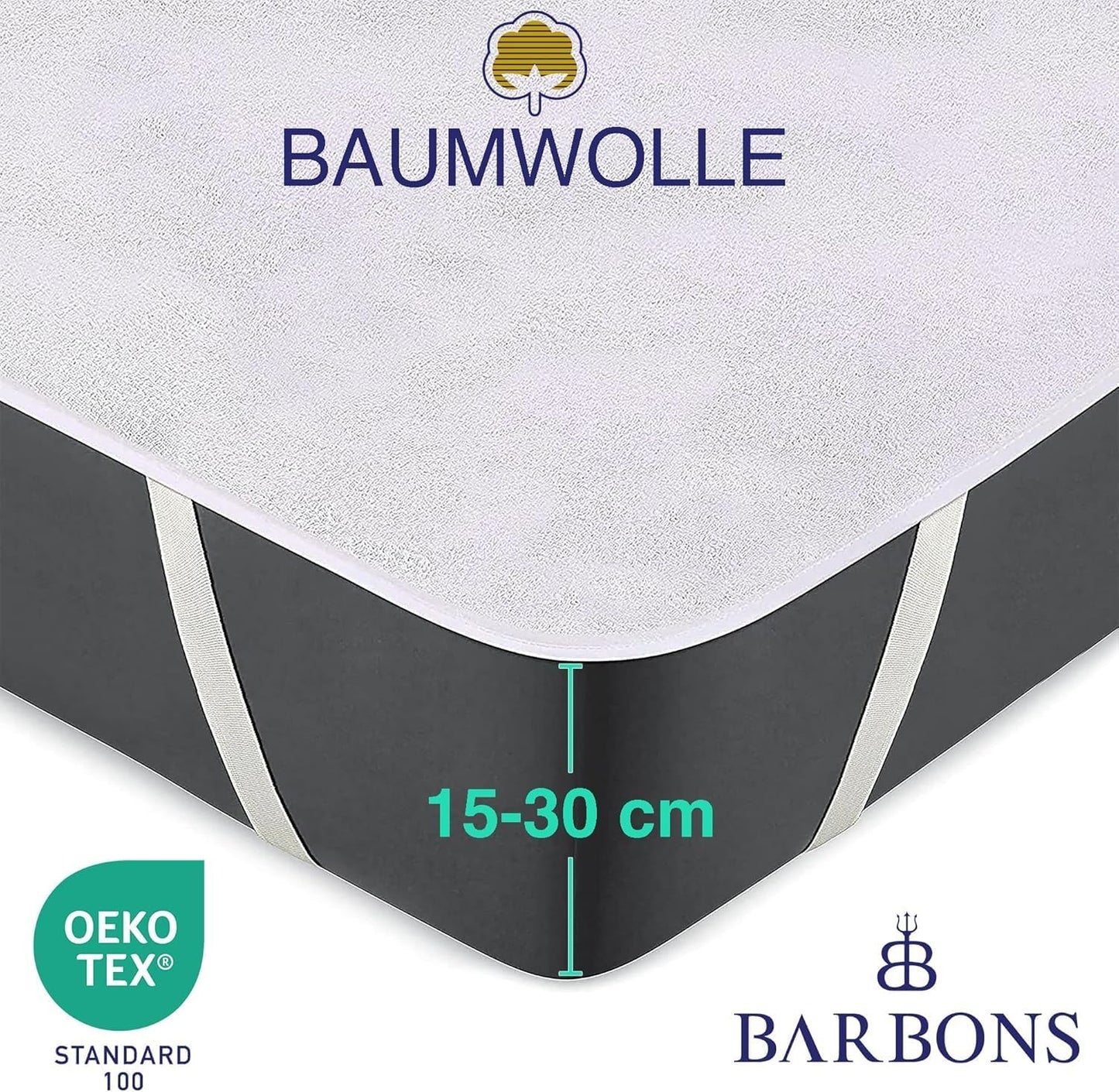 2er-Set Wasserdichte Matratzenschoner, 80 x 200 cm, White 80 x 200 cm 2er