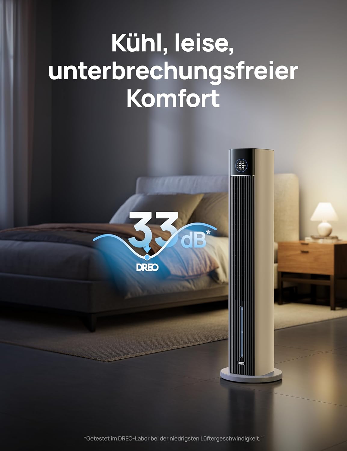 Turmventilator mit Wasserkühlung, App-Steuerung, Weiss