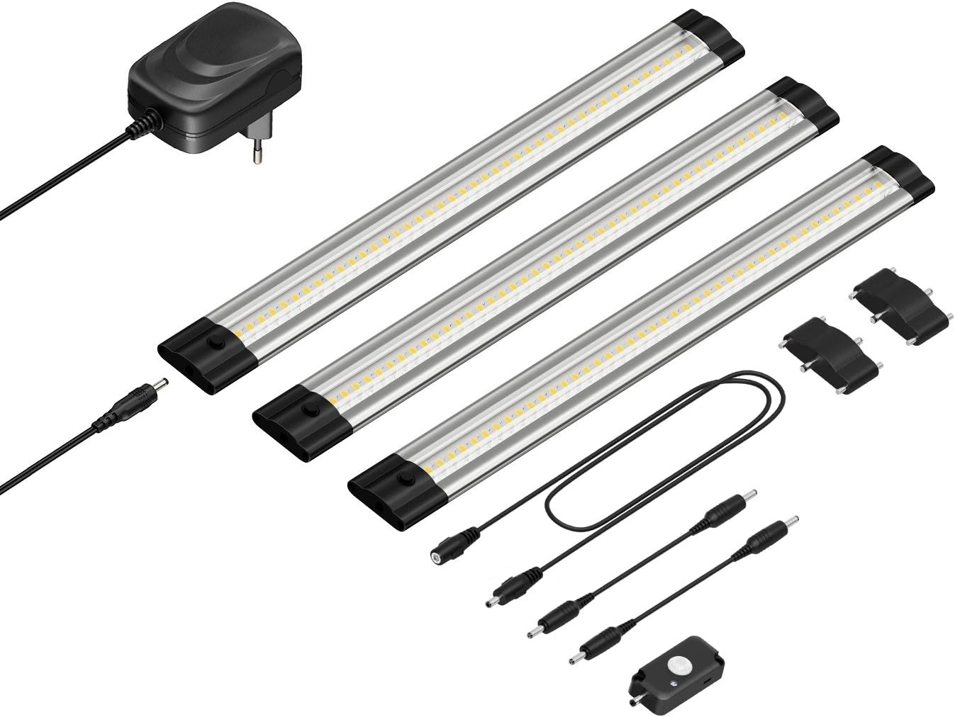 3er-Set LED-Unterbauleuchte Siris mit Bewegungsmelder, 3er Set