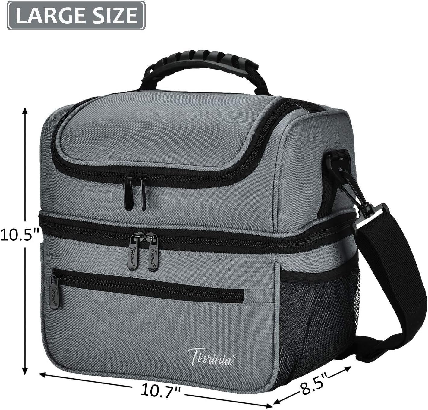 Faltbare Isoliertasche, 13L(Doppellagige) Hellgrau