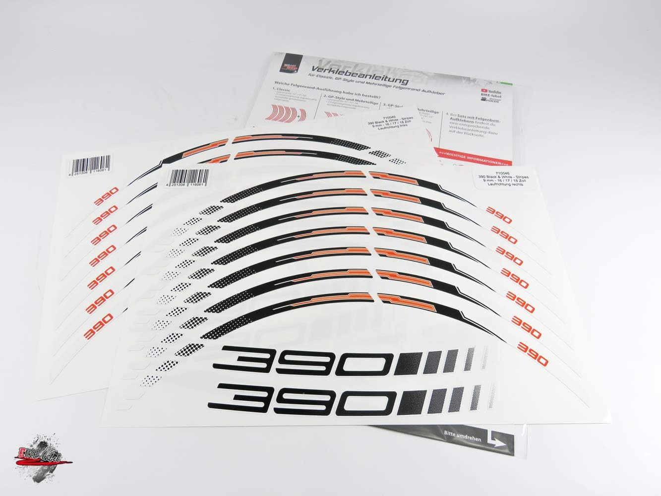 Felgenrand Aufkleber für KTM 390 Duke 710046