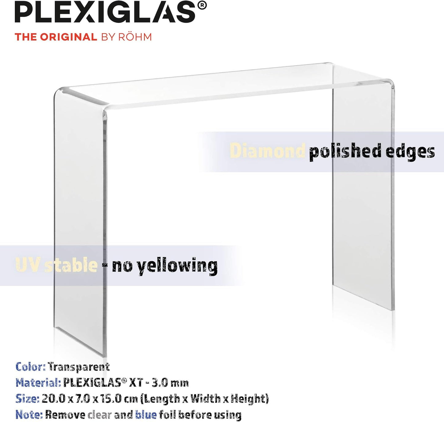 4er-Set Warenträger aus Plexiglas, Set mit 4 Stück gerade