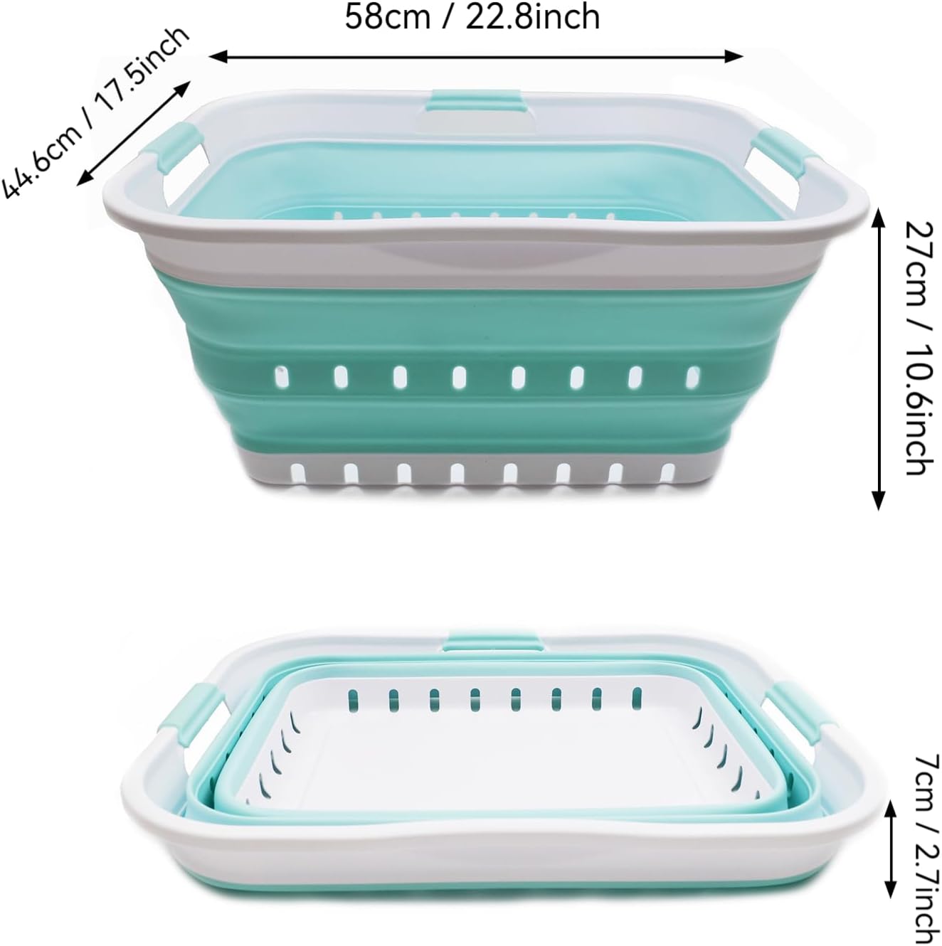 Faltbarer Wäschekorb, White/Lake Green 1