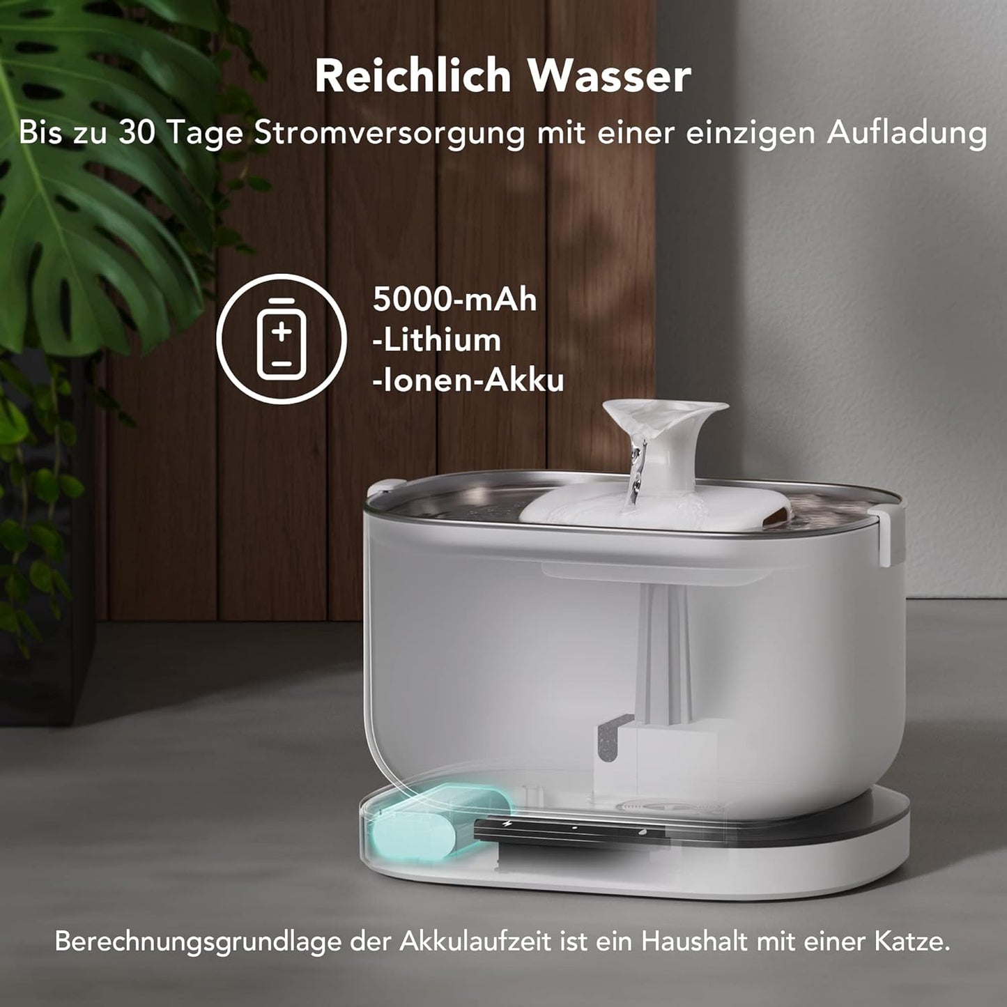 Trinkbrunnen PLWF115, a. Weiss - Batteriebetriebener