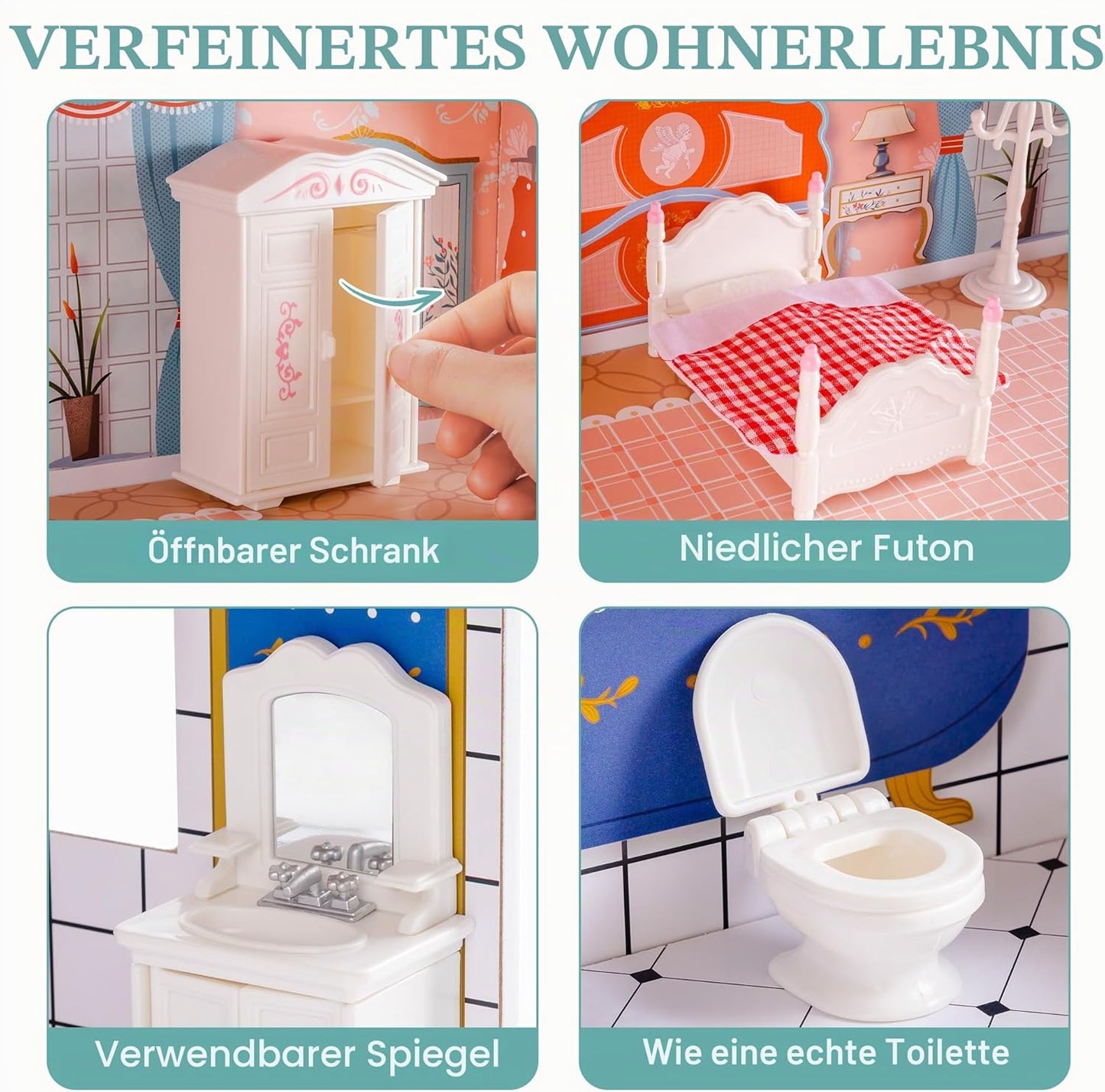 Puppenhaus mit Möbeln und Zubehör