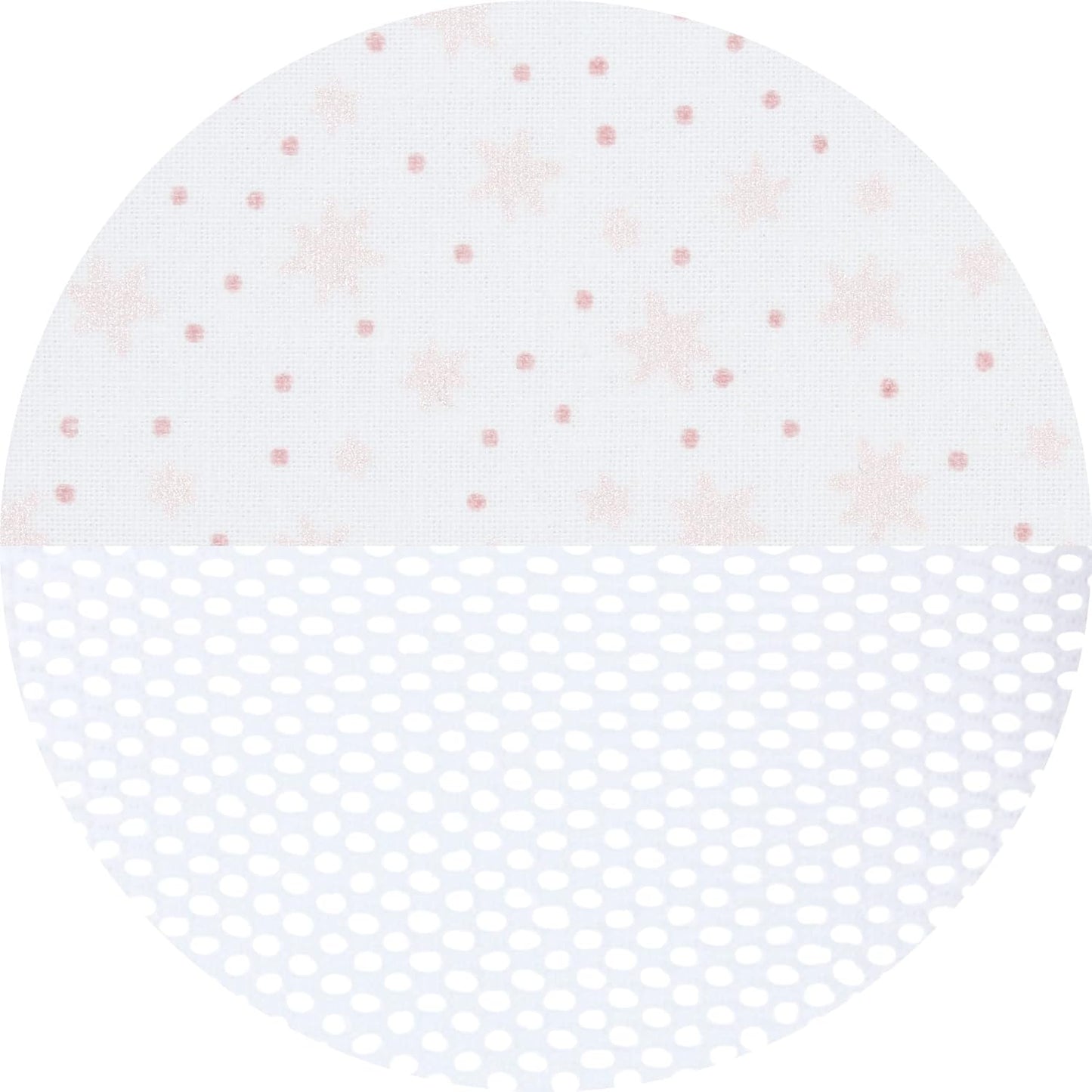 Nestchen Mesh für Babybett, weiss Glitzersterne rosé für Modell Original