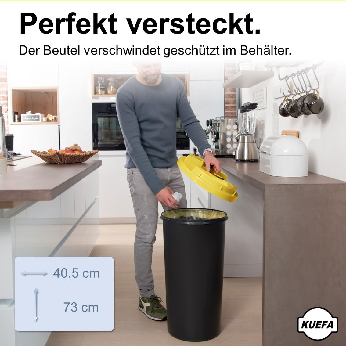 Müllsackständer mit Klemm-Ring, Gelb
