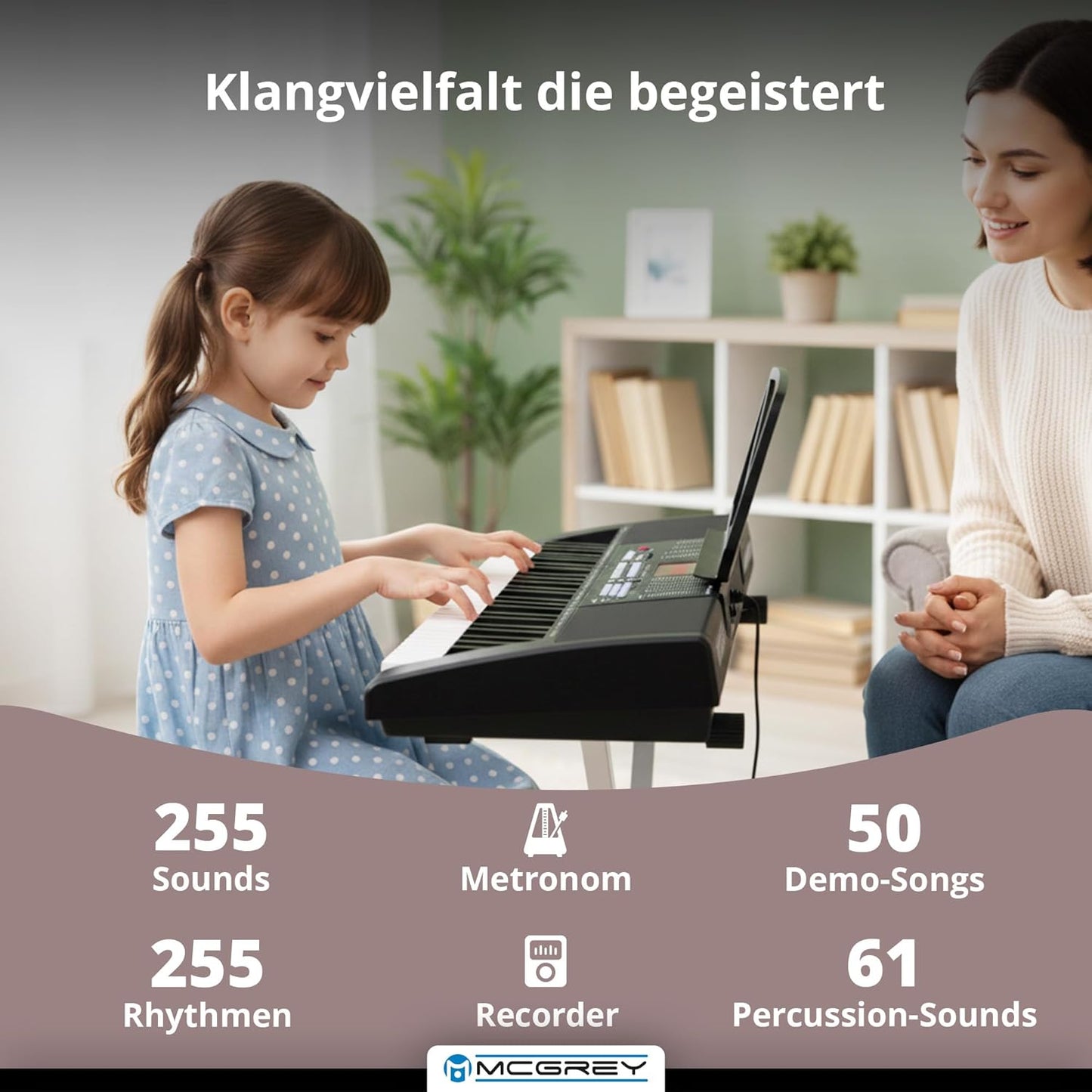 LK-6120-MIC Keyboard mit Mikrofon & Kinderkopfhörer Set