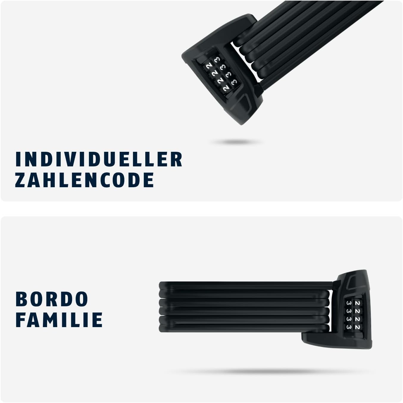 Faltschloss Bordo Combo Lite 6150/85, 85 cm Schwarz Single