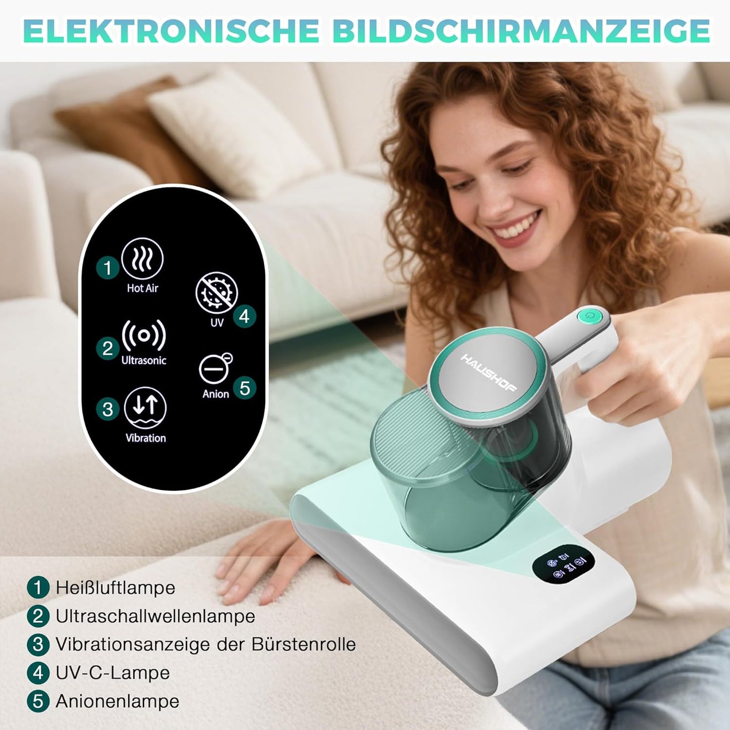HH24146 Milbensauger mit UV-Licht & Heissluft 60℃