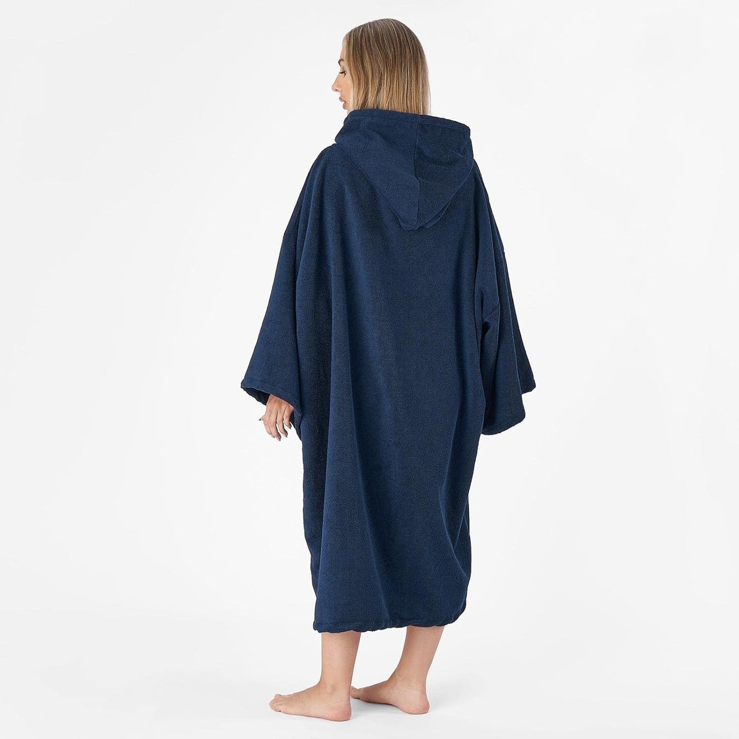 Handtuch-Poncho mit Kapuze, Einheitsgrösse Marineblau