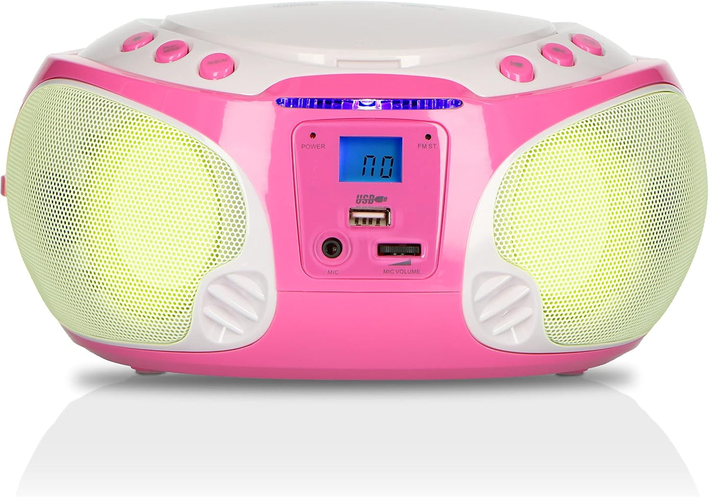 Tragbare Kinder-Boombox mit Karaoke-Funktion, mit Karaoke pink SCD-650 mit Mikrofon