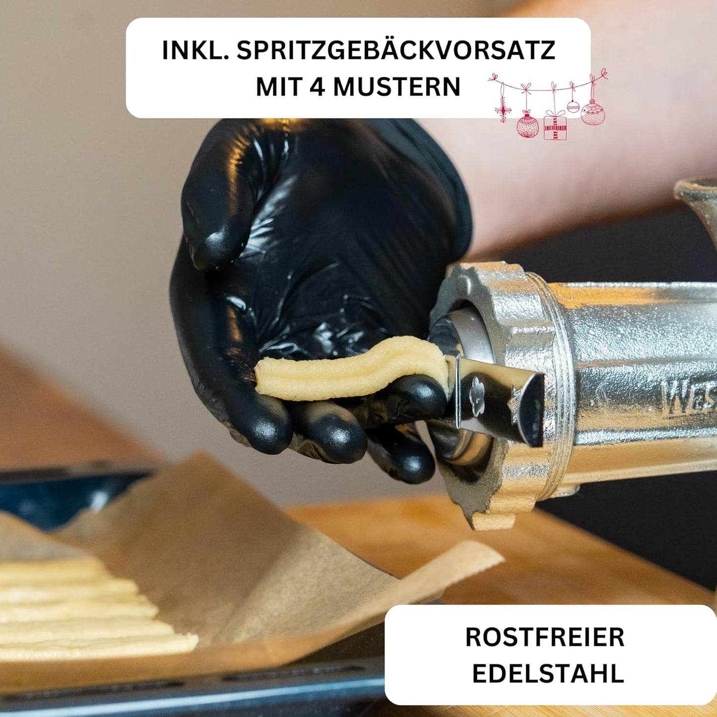 Fleischwolf-Set, Fleischwolf + Gebäckvorsatz Grösse 8