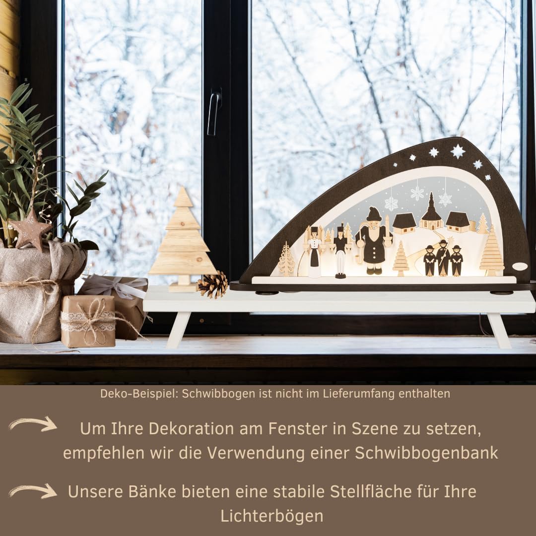 Schwibbogenfensterbank, Weiss Breite: 7.5 cm - Höhe: 11 cm - Länge: 80 cm