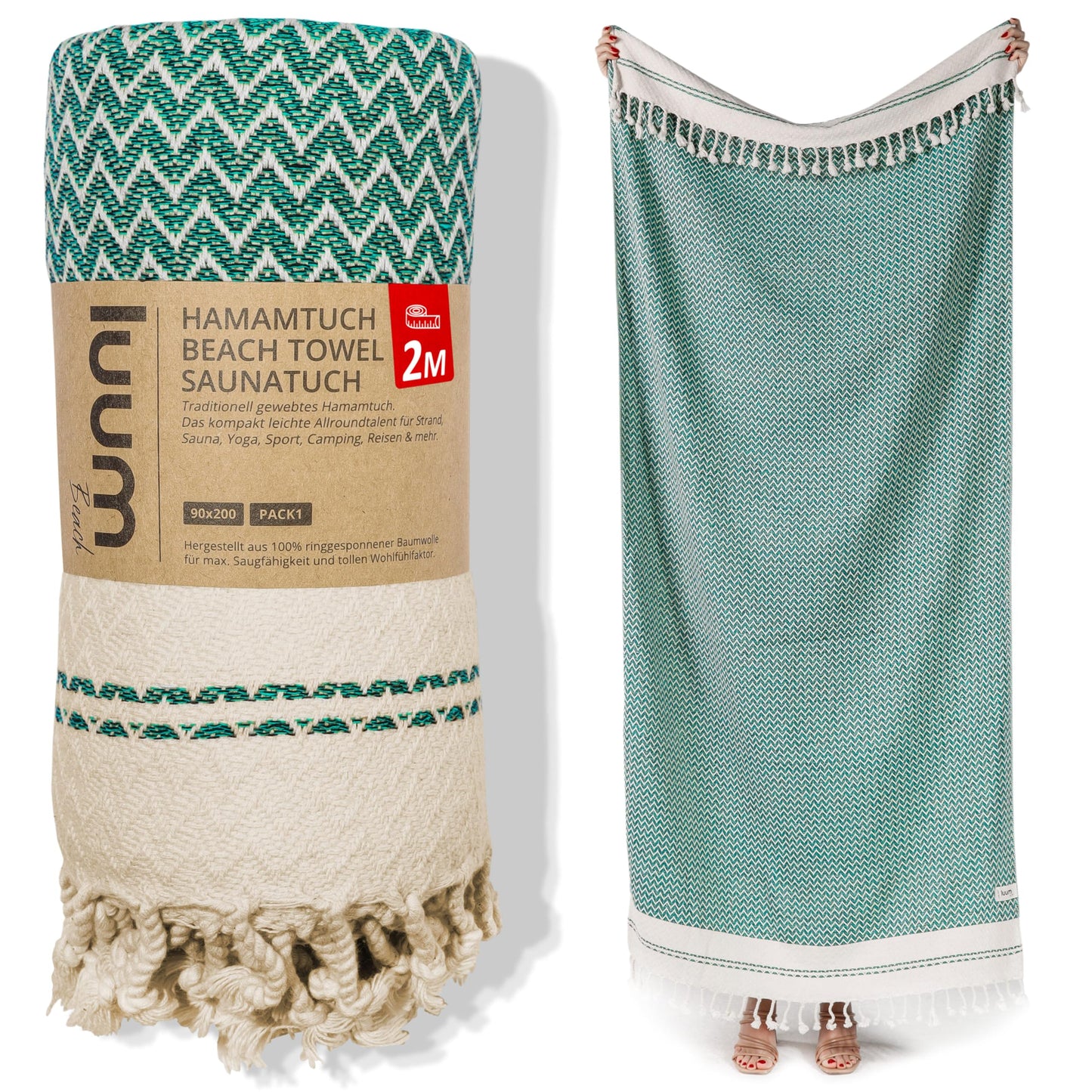 Grosses Hamamtuch, Single [90x200] Mint Green
