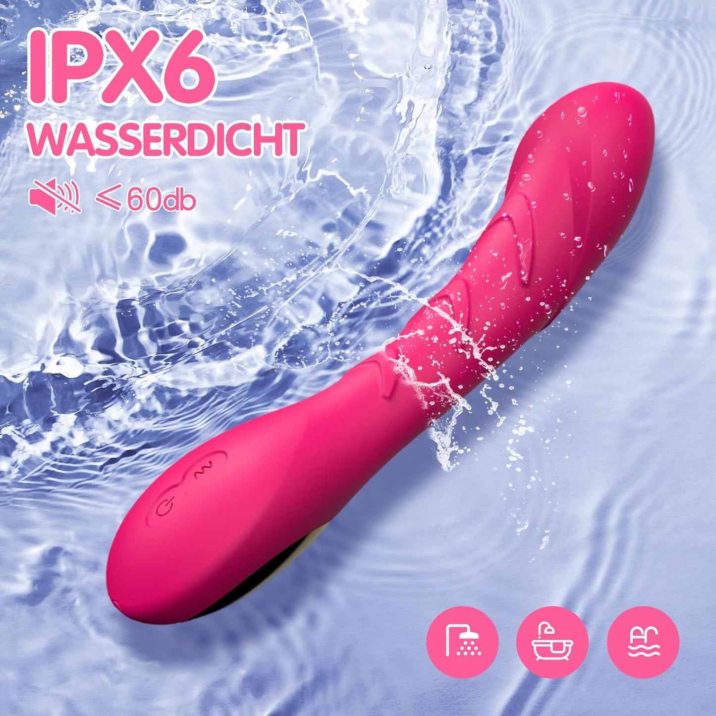 G-Punkt Vibrator mit 12 Vibrationsmodi, leise, Rosa