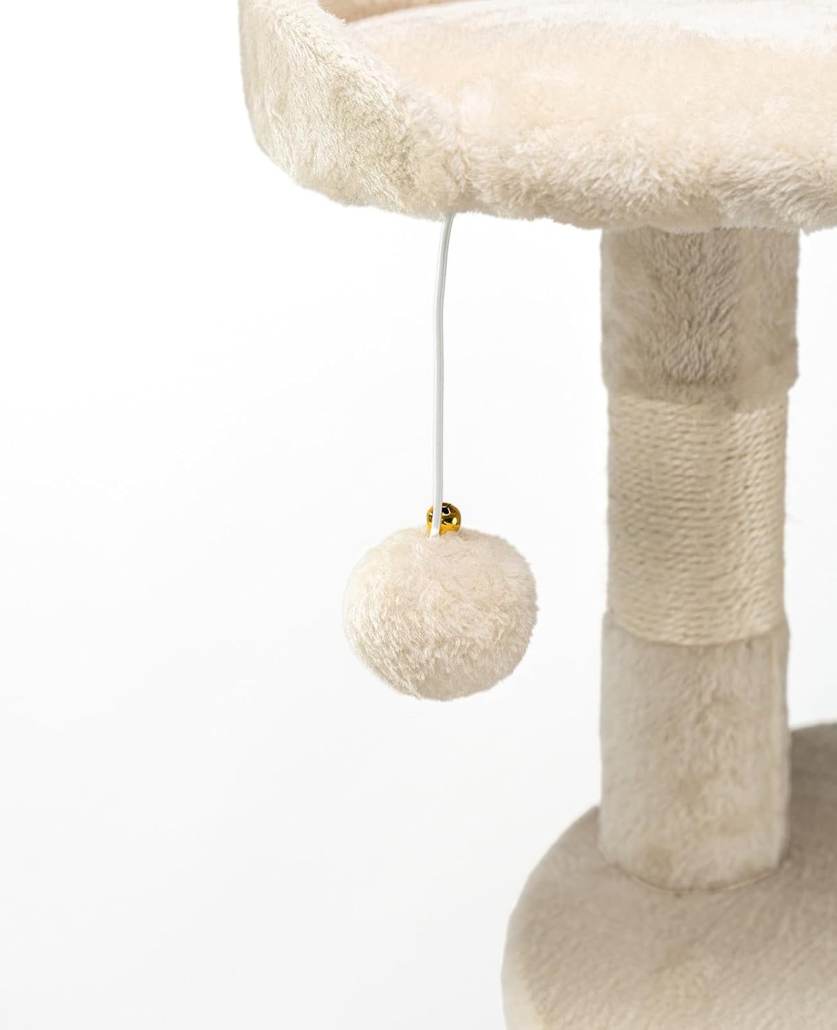 Katzenbaum mit Plüschbällen und Spielseil, Beige