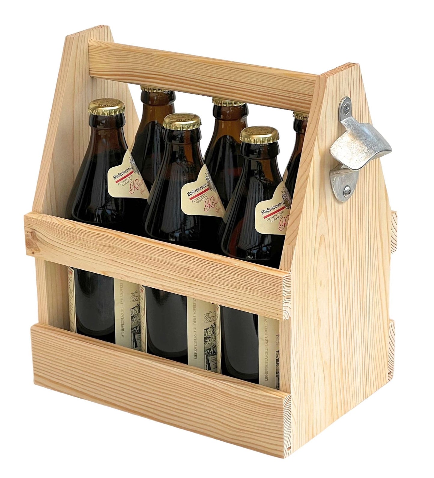 Bierträger für 6 Flaschen mit Öffner