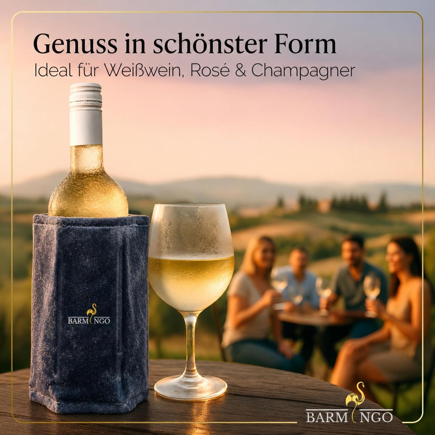 Weinkühler Manschetten, 2er-Set, für Sekt & Champagner, Kühlmanschetten