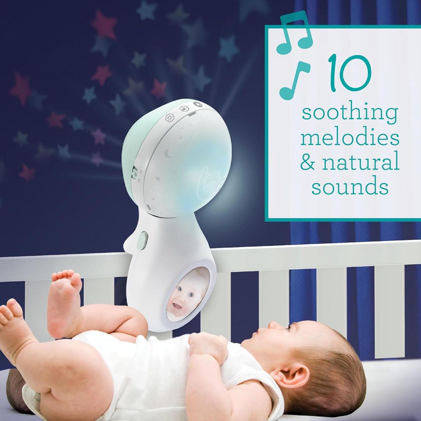 3-in-1 Musik-Mobile mit Licht & Weckmodus, Sage