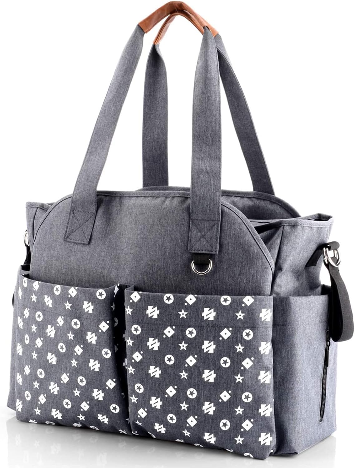 Reise-Wickeltasche mit Kinderwagenriemen (12 Taschen), Dunkelgrau