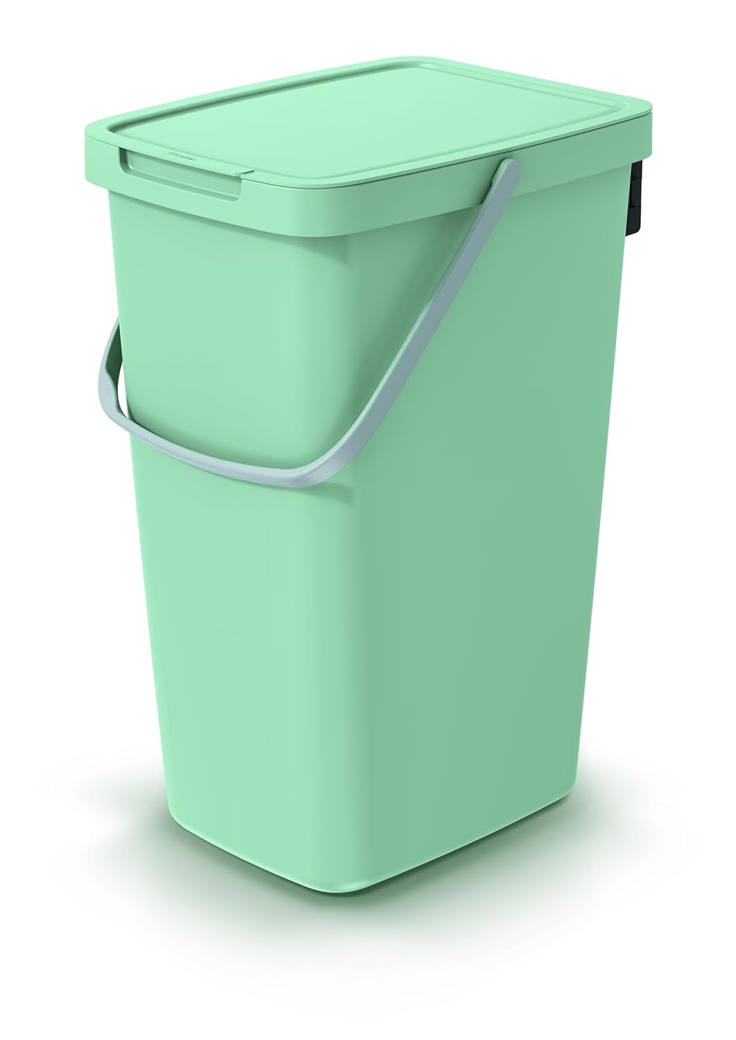 Abfalleimer mit Griff und Klappdeckel, 20L Grün