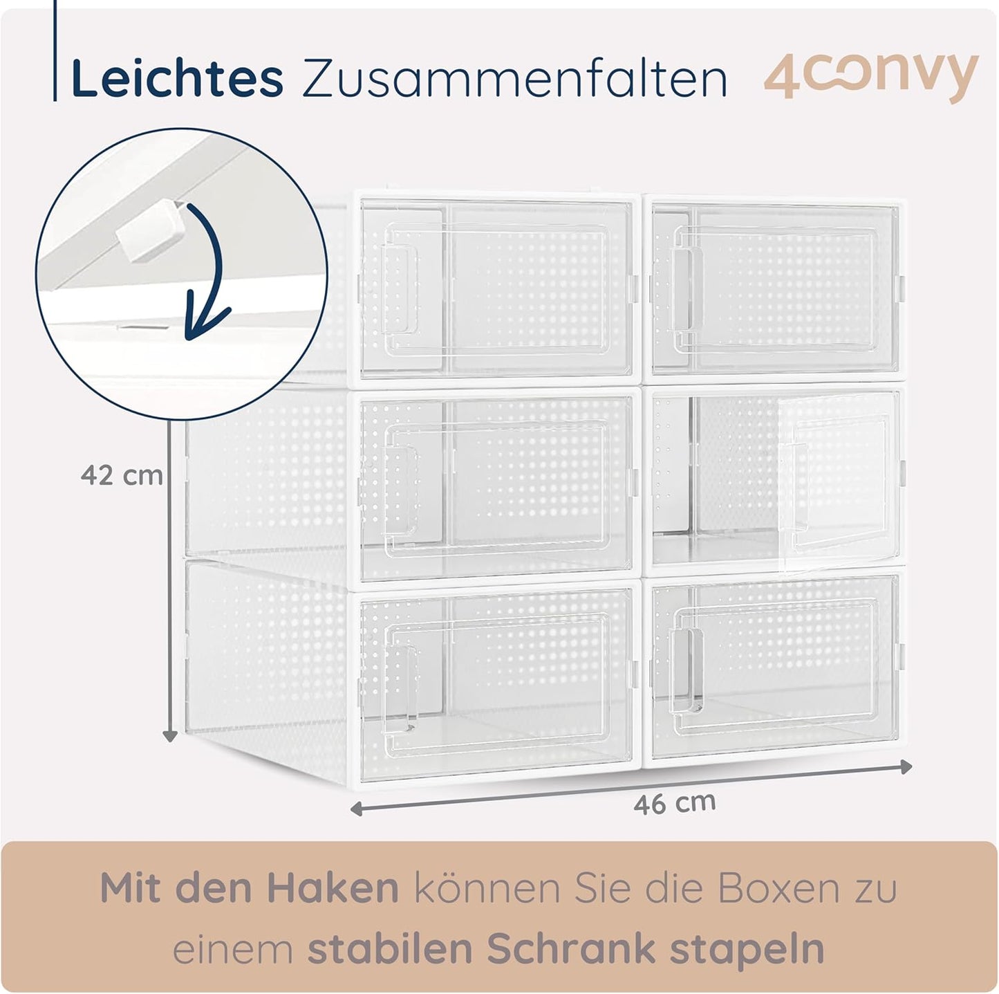 Stapelbare Falt-Schuhkisten