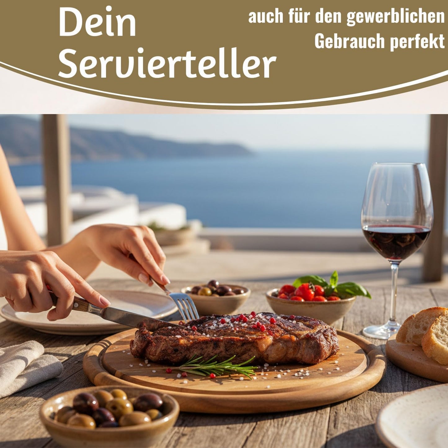 4er-Set Schneidebrett mit Saftrille, 4 Stück