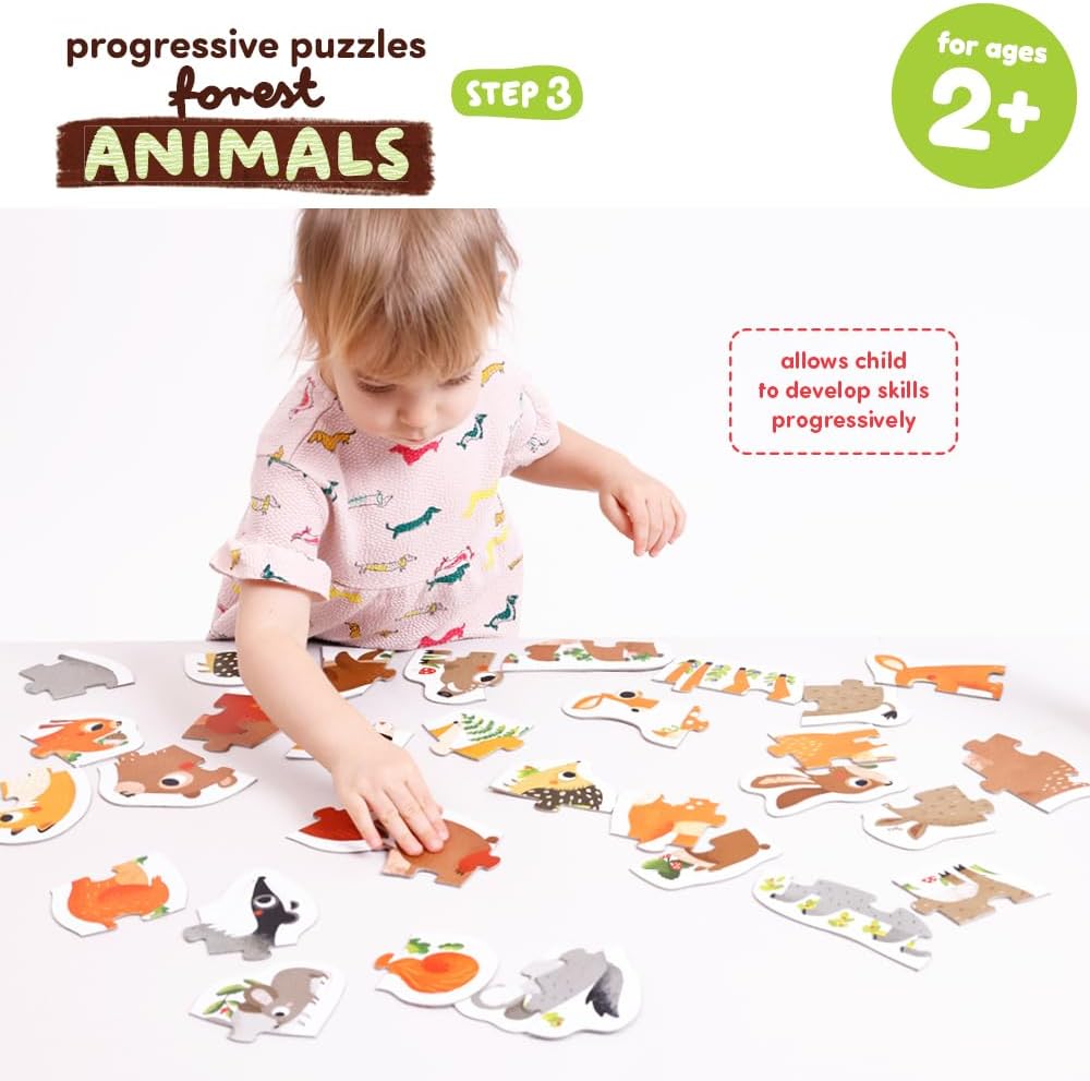 Puzzle Waldtiere, Forest Animals 2+