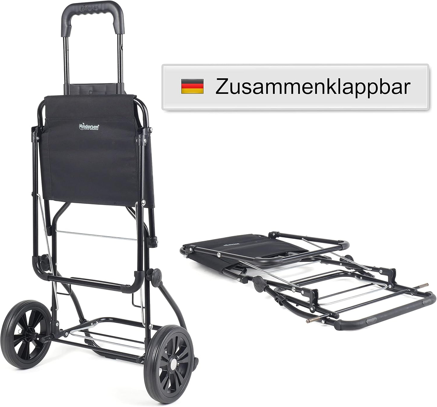Einkaufstrolley mit Sitz, klappbar, 46L Volumen, Rose