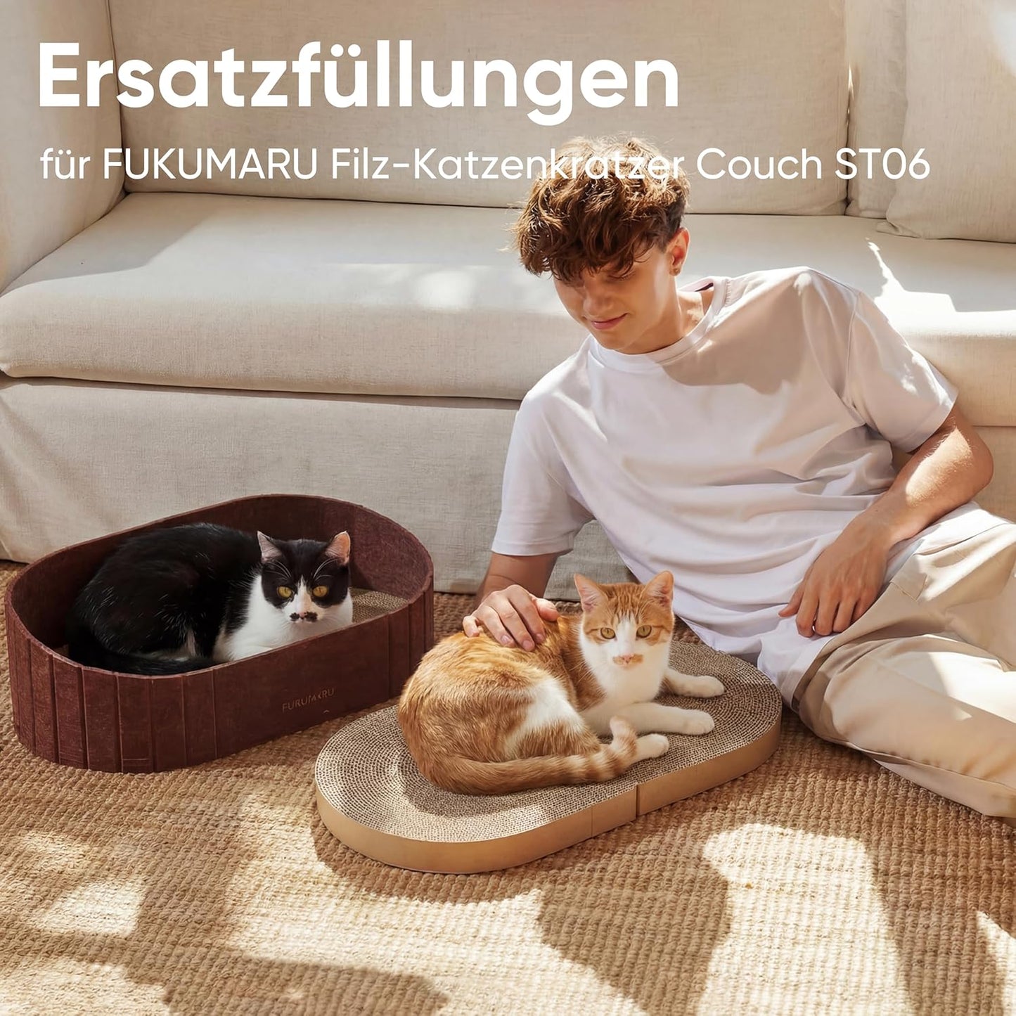 2er-Set Ersatz-Kratzbretter für Katzsofa ST06, 2er-Set