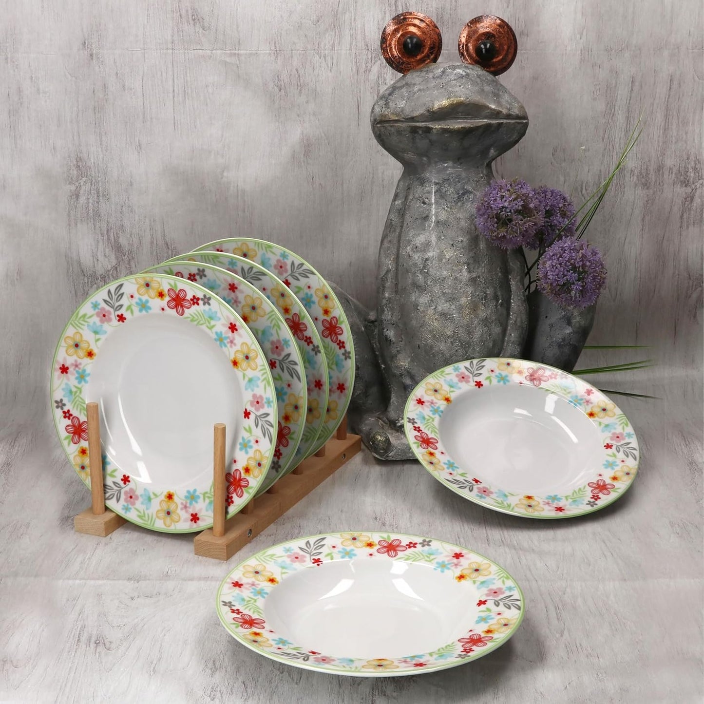 Blümchen Suppenteller-Set, Suppenteller