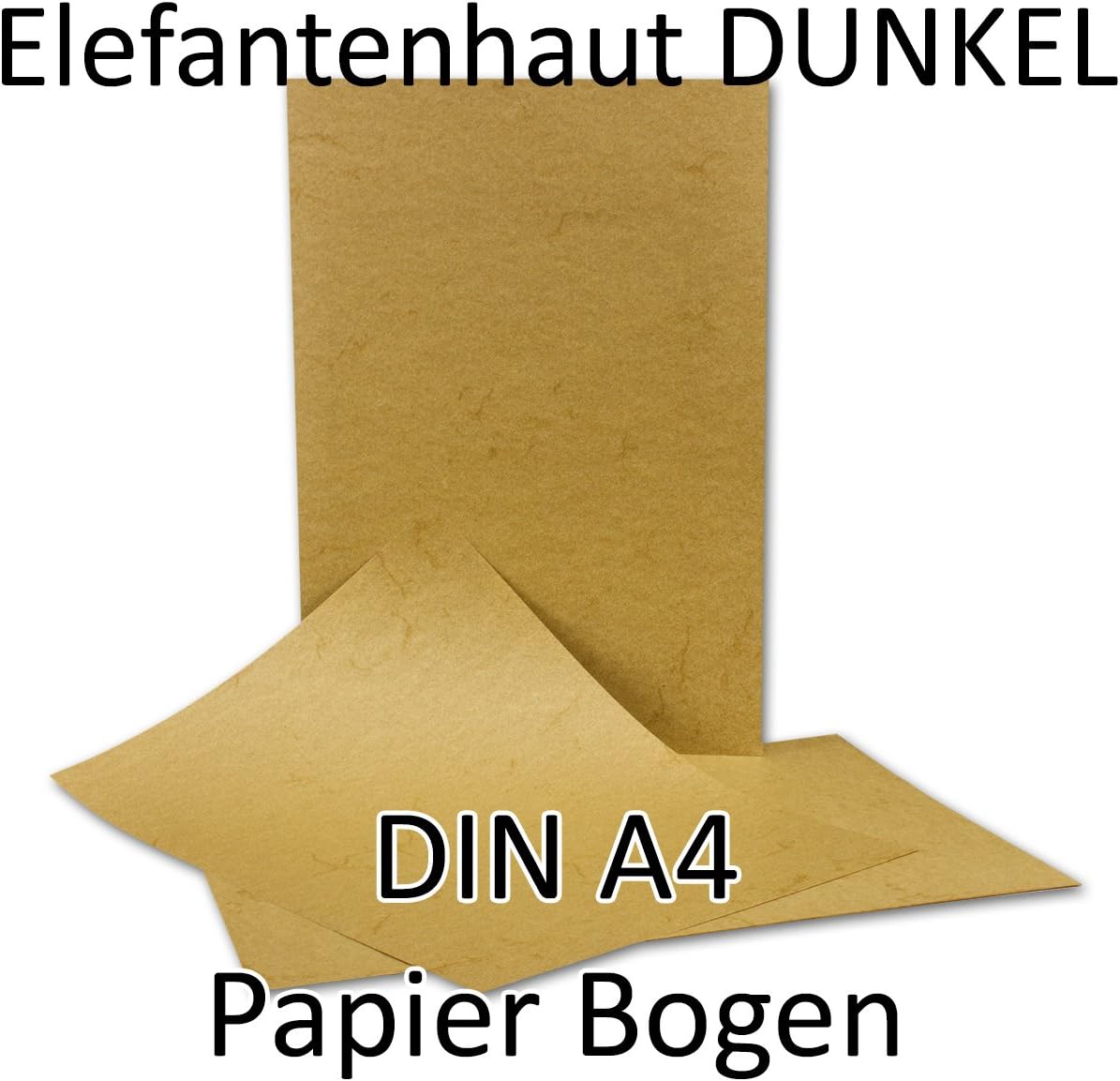 Elefantenhaut-Papier, Urkundenpapier A4, 75 Stück Elefantenhaut - Braun marmoriert