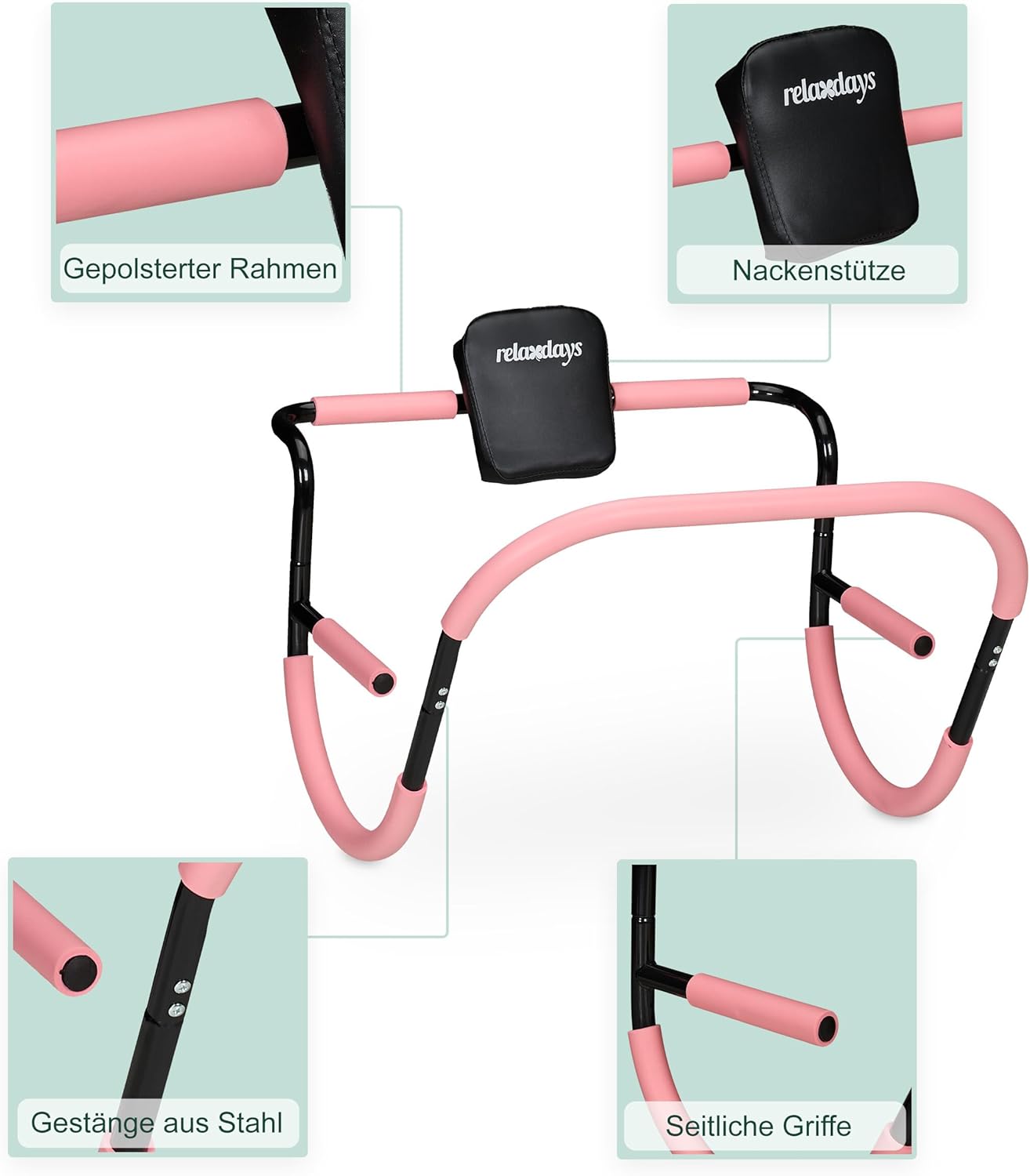 Bauchmuskeltrainer für effektives Heimtraining, rosa