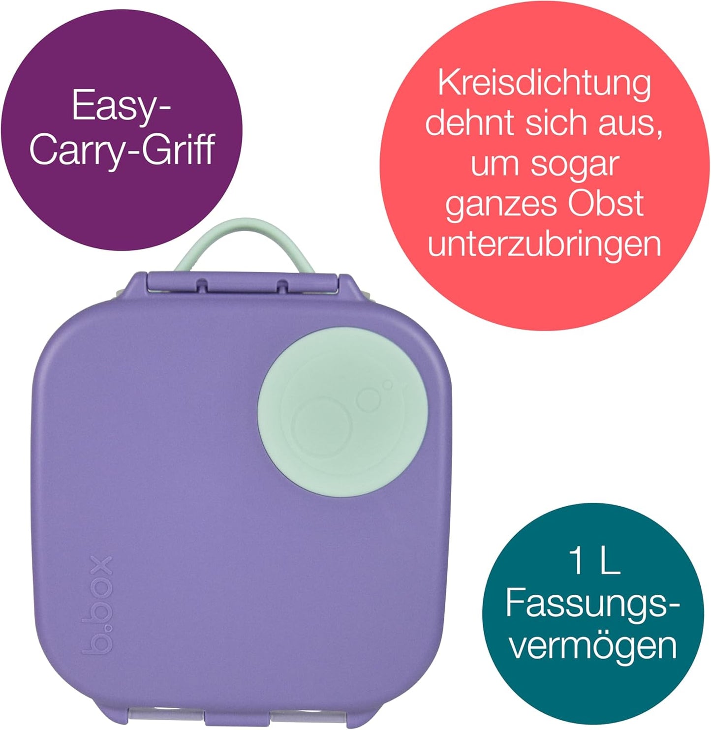 Mini Brotdose mit Fächern, Bento Box für Kinder, Lilac Pop