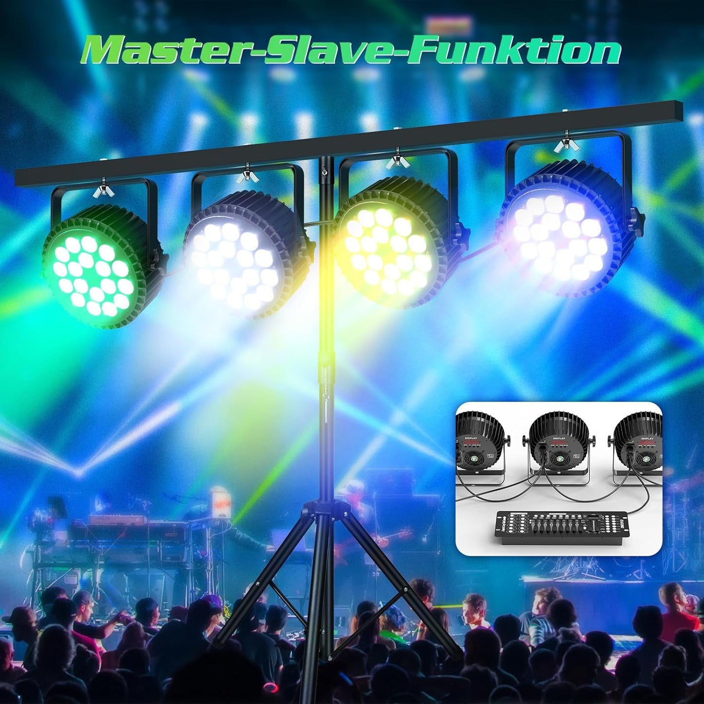 LED Par Scheinwerfer, Schwarz 1er-Pack