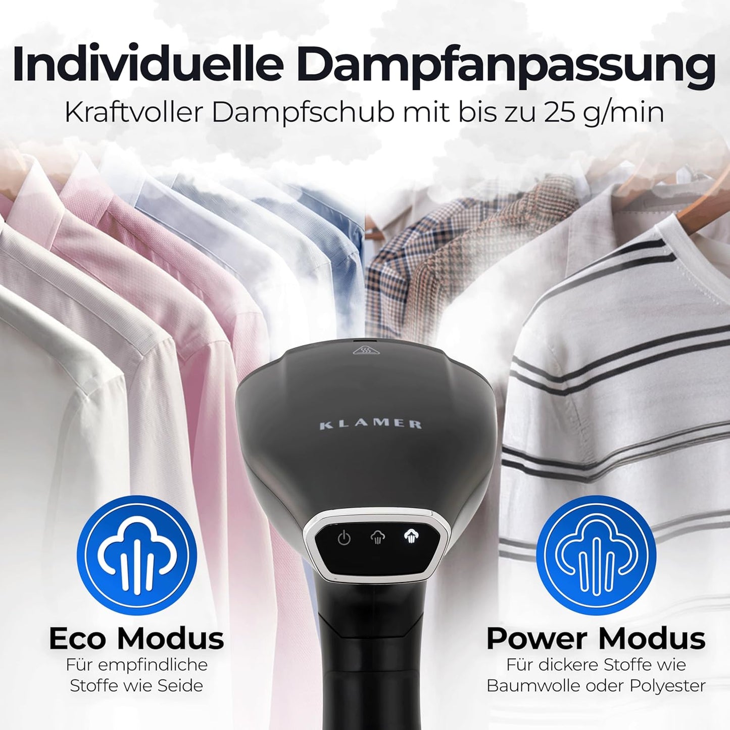 Dampfglätter 1800W klappbar für Reisen und Büro