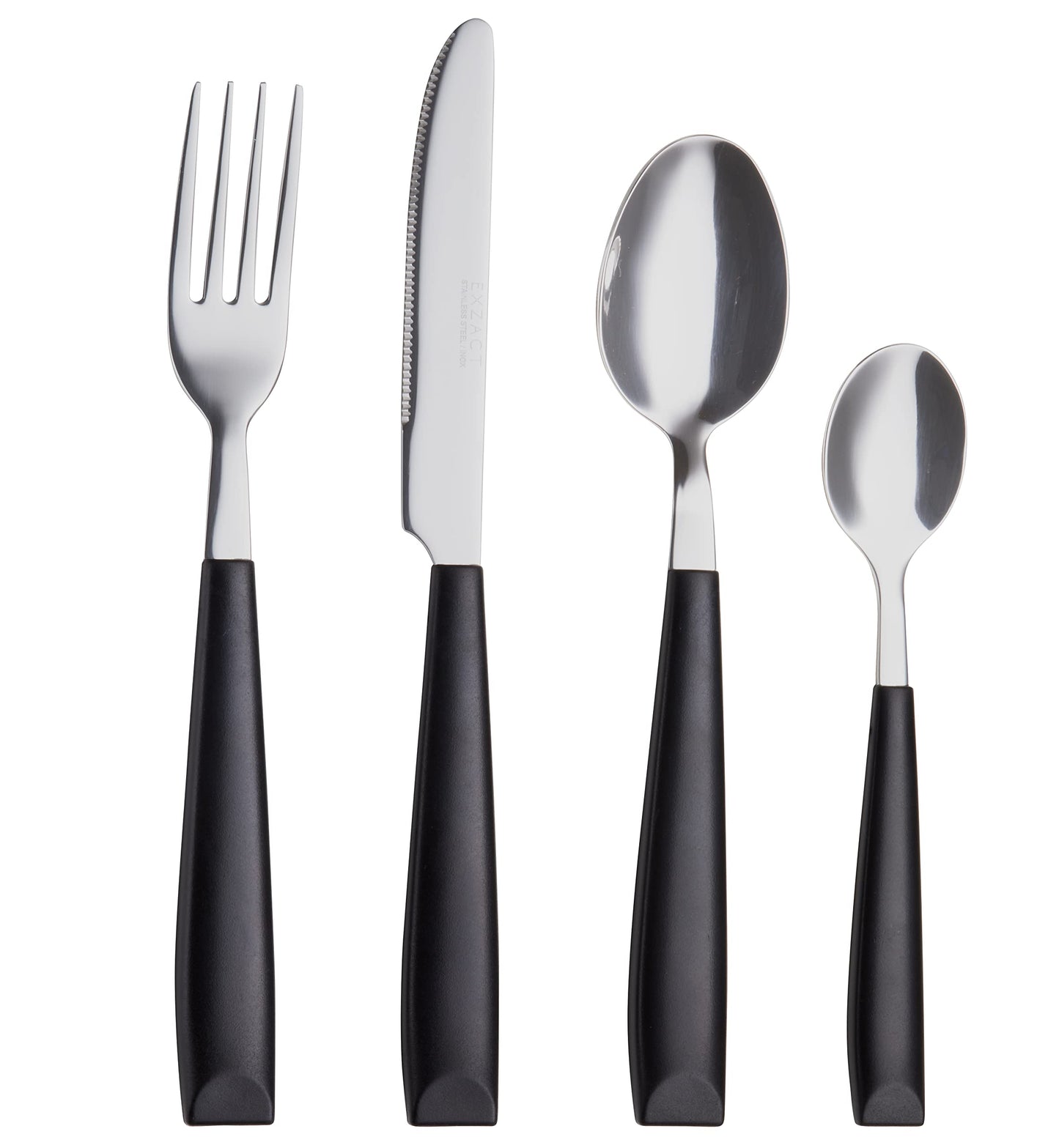 Besteck-Set Edelstahl (16-teilig), Schwarz X 16
