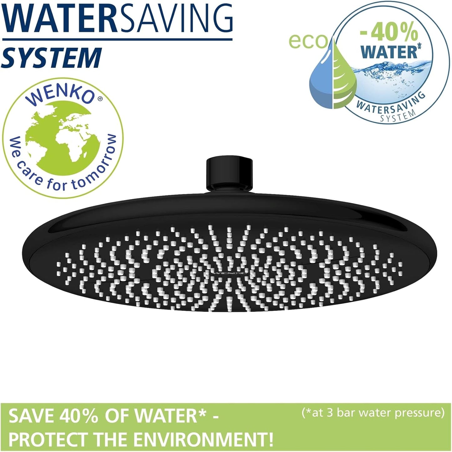 Water Saving Regendusche, Schwarz
