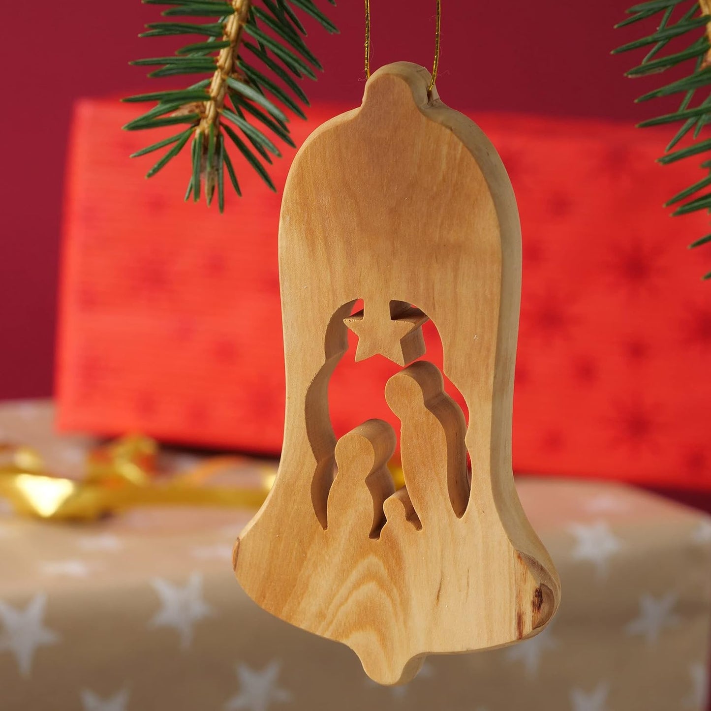 3-teiliges Weihnachtsbaumschmuck-Set, Glocke Ohne Rinde