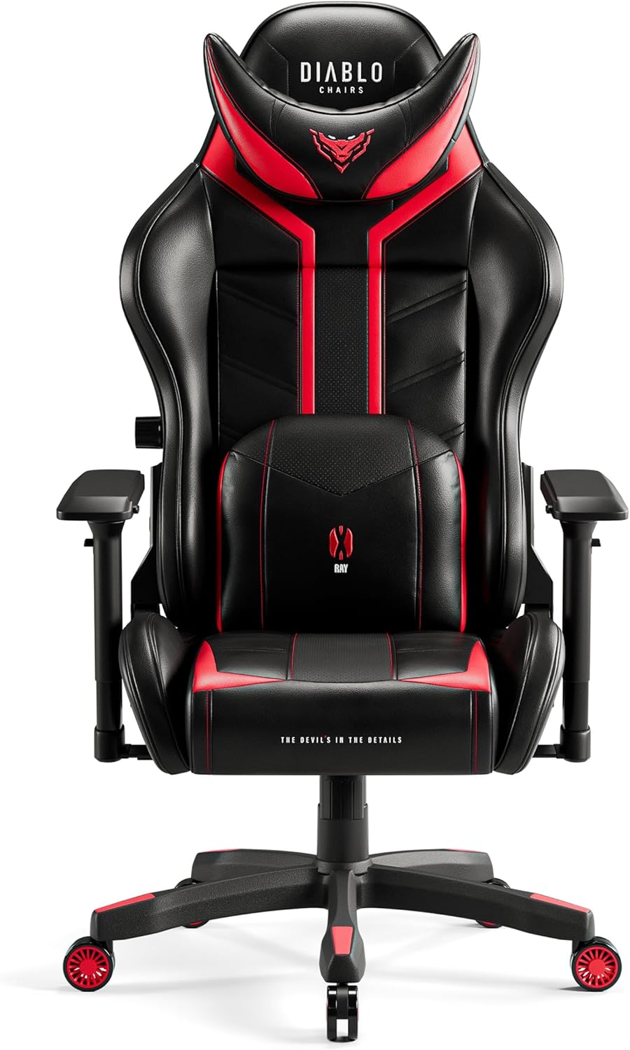 X-Ray Gaming Stuhl mit 4D-Armlehnen & Wippfunktion, Schwarz-rot Normal (L)