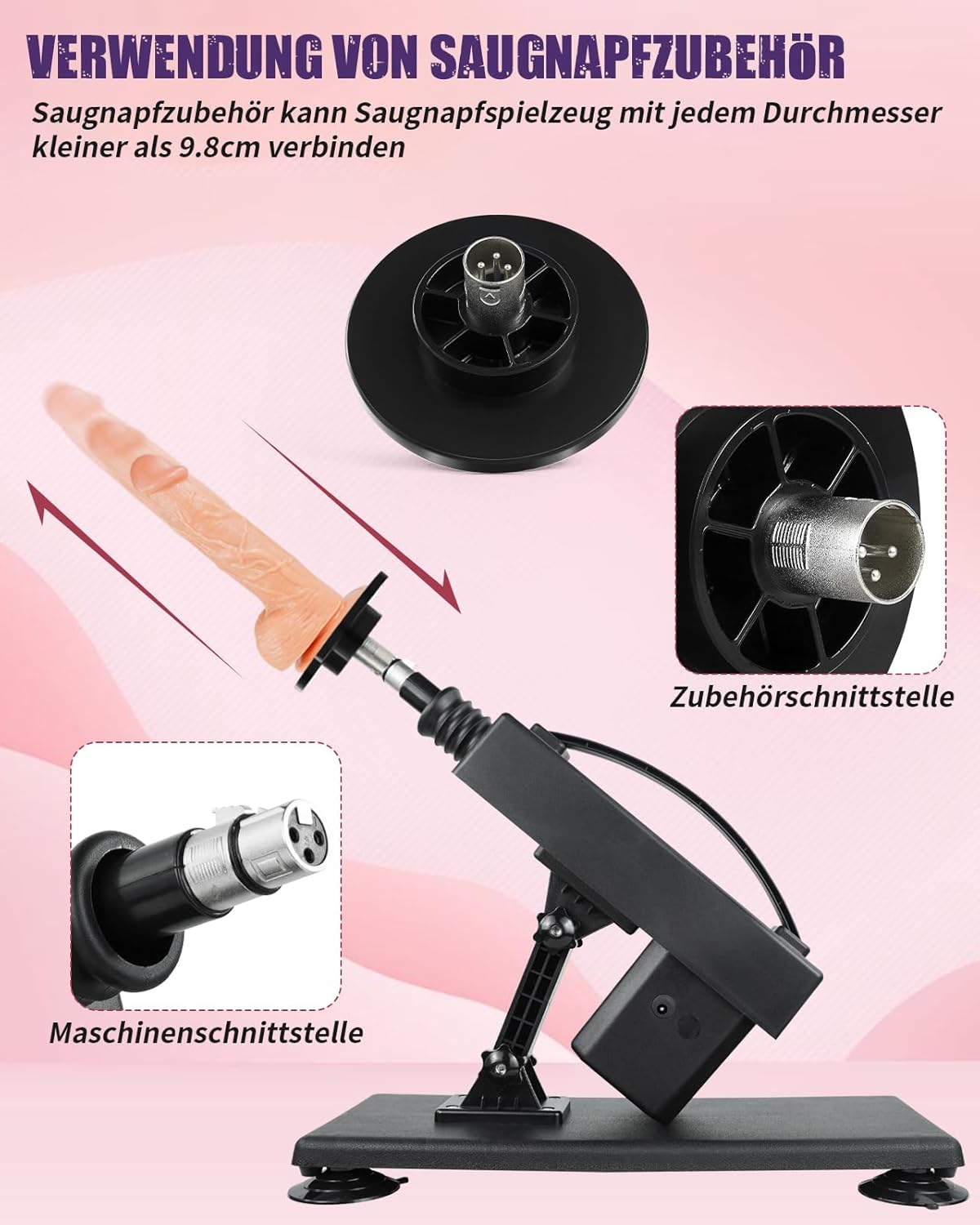Sexmaschine mit Dildo-Set, Dunkelgrau